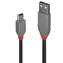 Lindy Anthra Line černá / Kabel USB / USB 2.0 Typ A - Mini-B / M/M / 3 m / 480 Mbit/s