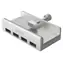 Orico MH4PU stříbrná / USB hub / 4x USB-A 3.0 / upínací úchyt