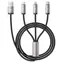 Tech-Protect UltraBoost 3in1 šedá / Nabíjecí kabel / USB-A / Micro-USB / Lightning / USB-C / 1 m / 3,5 A