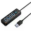 Orico PW4U-U3 černá / USB hub / 4x USB-A 3.0 / konektor USB-A