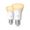 Philips Hue White Ambiance A60 E27 2 ks / Chytrá LED žárovka / 810 lm / teplá bílá / stmívatelná / Bluetooth/Zigbee