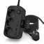 Huslog nabíjecí stanice 15W černá / 3x zásuvka / 2x USB-C / 2x USB-A / Držák na telefon