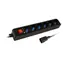 Techly Power Strip IUPS-PCP-6V černá / Přepěťová ochrana / 6 zásuvek / 16 A / 1,5 m
