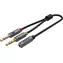 Unitek Y-C957ABK stříbrná / Redukce Jack 3,5 mm - 2x Jack 3,5 mm / 0,2 m