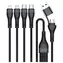 4smarts Nabíjecí kabel 4v1 černá / USB kabel / USB-A + USB-C - Lightning + microUSB + USB-C / 1,2 m