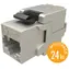 Solarix rychlozařezávací keystone CAT5E STP černý / Konektor RJ45 / Stíněný / 24 ks multipack
