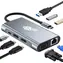TB Touch USB-C hub 8v1 šedá / USB-C hub / 2x HDMI / 3x USB-A / VGA / RJ45 / PD