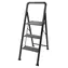 MSV Skládací ocelové štafle 3 stupně matná černá / Štafle / Nosnost 150 kg / 62 x 42,5 x 108 cm