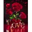 NORIMPEX Diamantové malování Červené růže s nápisem Love / 30x40 cm
