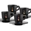 Bialetti Perfetto Moka černá / Sada šálků s podšálky na espresso / 4× 75 ml