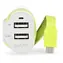 Sweex Nabíječka do auta bílo-zelená / Nabíječka do auta / 3 výstupy / 6 A / 2x USB + Micro USB