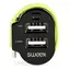 Sweex Nabíječka do auta černo-zelená / Nabíječka do auta / 3 výstupy / 2x USB + USB-C / 6 A