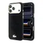 Lacoste PU Leather Champs Elysees Gold Logo MagSafe Zadní Kryt pro iPhone 18 Pro Max černá