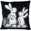 MORAVSKÁ ÚSTŘEDNA Polštář Bob a Bobek černý / 30 x 30 cm / 100% polyester