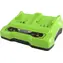 Greenworks nabíječka akumulátoru, 2 porty / Nabíječka / 24 V / 2 A