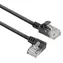 ACT Cat6A SlimLine černá / Patch kabel / U/UTP / 1 m / RJ-45 lomený 90°/rovný / LSZH