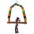 Bird Jewel Hračka - houpačka dřevená s uzlem barevná 32 cm
