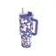 Quokka Nerezový termohrnek s brčkem Stream Flower Dusk 1200 ml
