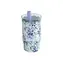 Quokka Nerezový termohrnek s brčkem Mist Violet Blooms 720 ml