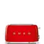 SMEG 50's Retro Style červená / Topinkovač / 1500 W / 2 sloty / 4 topinky / 11 stupňů opečení