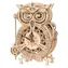 RoboTime 3D dřevěné mechanické puzzle Soví hodiny / od 14 let / 161 dílků / Obtížnost: střední