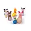 Bigjigs Toys Dřevěné kuželky farma / od 3 let