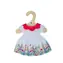 Bigjigs Toys Bílé květinové šaty s červeným límečkem pro panenku 28 cm / od 2 let