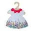Bigjigs Toys Bílé květinové šaty s červeným límečkem pro panenku 38 cm / od 2 let