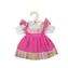 Bigjigs Toys Růžové šaty s pruhovaným lemováním pro panenku 34 cm / od 2 let
