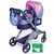 DeCuevas Skládací kočárek pro panenky 3 v 1 s taškou Magic Bubble 2024 - 73 cm / od 3 let