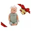 LullaBaby Panenka 35 cm v overalu s čelenkou / od 2 let