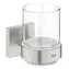 Grohe QuickFix Start Cube - Sklenka na kartáčky a pastu s držákem sklo/supersteel 