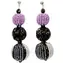 Náušnice Picasso ER / Black silver amethyst / Skleněné perličky / Rokajl / Malá dárková krabička