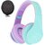 PowerLocus P2 Kids Turquoise/Purple / Dětská bezdrátová sluchátka s mikrofonem / Bluetooth 5.3