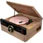 AKAI ATT-300CC hnědá / Gramofon / 45 RPM / FM / RCA / CD / AUX / Bluetooth 