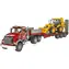 Bruder 02813 Nákladní auto MACK Granite s návěsem a traktorem JCB 4CX / 1:16 / od 3 let