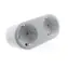 iQtech SmartLife WS017 bílá / chytrý Wi-Fi dvojzásuvkový adaptér / 220-240V / 16A / 2.4GHz / měření spotřeby