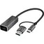 YENKEE YTC 013 USB C na RJ-45 Ethernet / Adaptér USB-C (M) - Ethernet (F) / 1000 Mb/s / 15 cm