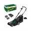 BOSCH Rotak 18V2-43 / Aku sekačka na trávu / 18V / Šířka záběru 43 cm / Koš 50 L / 2x 4.0 Ah