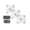 BitsPower sada 3 ks Notos 120mm ARGB bílá / 3ks / 120 mm / 28 dB @ 1800 RPM / 8 LEDs / 4-pin