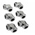 RAIJINTEK Pelias silver - D160906 6 ks stříbrná / pro 16mm HardTube / G1/4" / 90° úhel