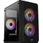 Aerocool CS-107-A-BK-V2 černá / mATX / mITX / 3x 120mm FRGB / 1x USB3.0 + 1x USB 2.0 / bez zdroje / průhledná bočnice