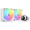 NZXT Kraken RGB 280 bílá / 2x 140mm / Fluid Dynamic Bearing / 34.48 dB @ 1500 RPM / 90.79 CFM / AMD + Intel