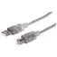 Manhattan Hi-Speed USB 2.0  kabel A-B M/M / 3m / stříbrný