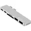eSTUFF USB-C Slot-in Hub Pro stříbrná / 2 x USB 3.0 / 1 x USB-C / 1 x Thunderbolt 3 / čtečka karet
