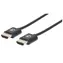 Manhattan ultratenký HDMI kabel s ethernetem / HDMI-HDMI / 2m / stíněný / černá