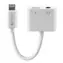 4smarts adaptér Lightning s 3.5mm jackem a Lightning konektorem / možnost napájení / bílá
