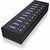 IcyBox IB-AC6110 USB Hub černá / 10x USB 3.0 / s USB nabíjením