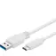 PremiumCord propojovací USB 3.0 kabel s konektory USB-C - USB-A bílý 1m