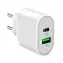 SBS Cestovní adaptér USB-C PD 20 W & USB AFC 18 W bílá